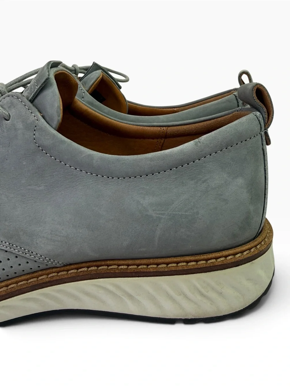 Ecco ST.1 Hybrid Perforated Derby Shoe Gray Leather Lace Up Men’s Size 43/9-9.5